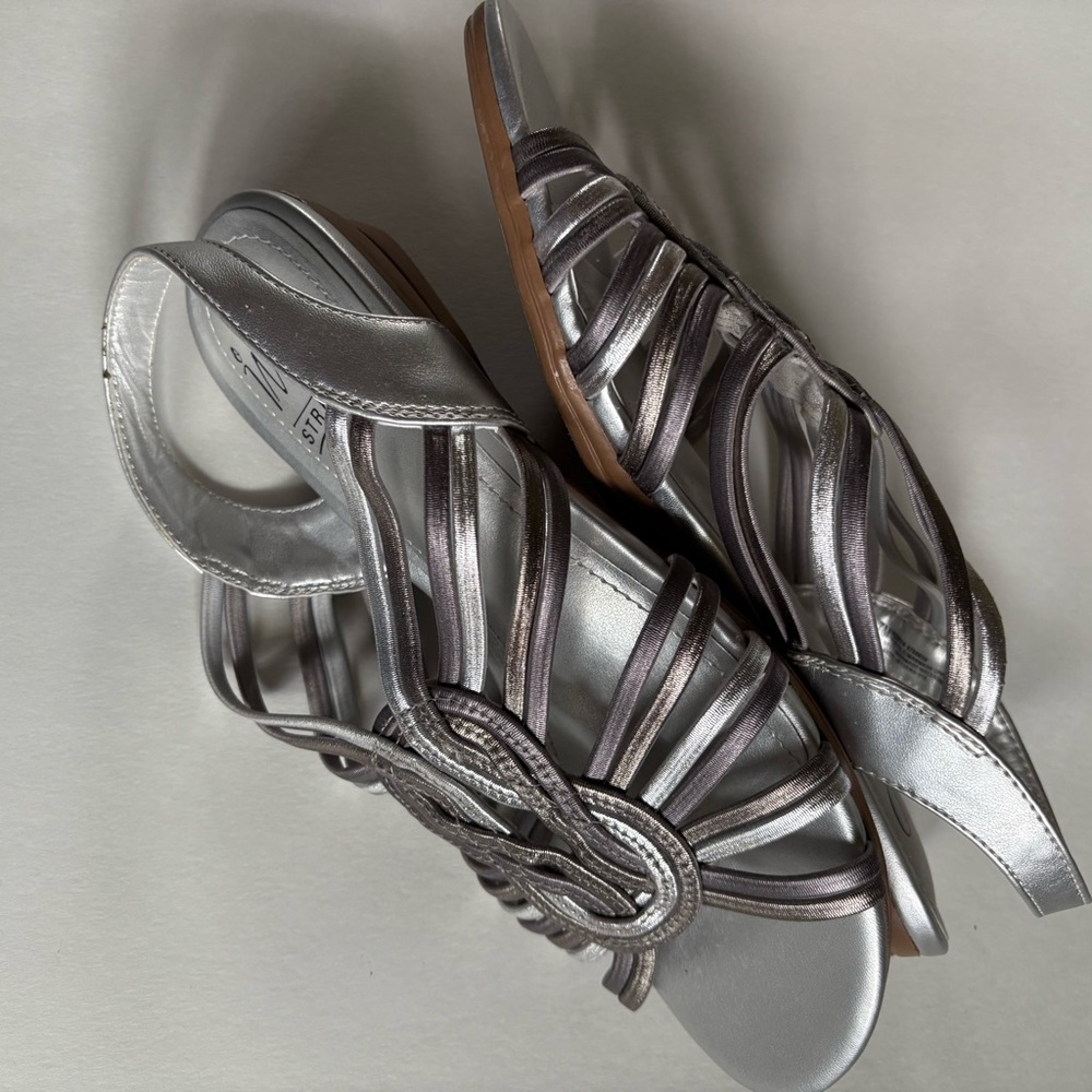 Impo Silver Sandals with Elegant Bow Design